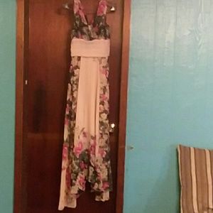 peach rose floral dress